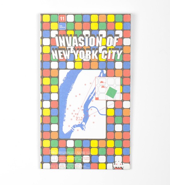 Entitled "Invasion of New York City", this map by Invader was made in 2003. Format : 23,6 x 16,5 inches (48 x 42 cm).