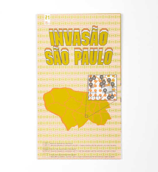 Entitled "Invasao Sao Paulo", this map by Invader was made in 2011. Format : 23,6 x 16,5 inches (48 x 42 cm).