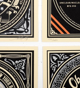 Shepard Fairey Obey 50 shades of black set 4 screen print serigraphie signed numbered limited edition sold art online gallery sell buy art_2