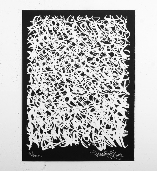 Jonone no title black white oeuvre serigraphie screen print 2014 artwork John Andrew Perello graffiti Jon156_1