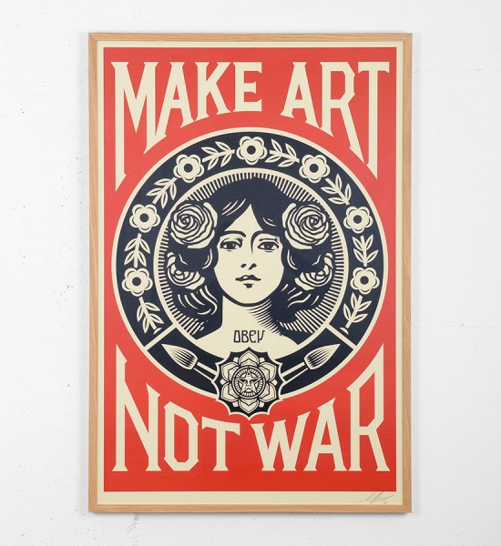 obey-shepard-fairey-make-art-not-war-offset-print-oeuvre-artwork-obey-giant-framed