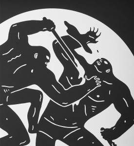Cleon Peterson Destroying the Weak 2 screen print artwork serigraphie oeuvre detail 2