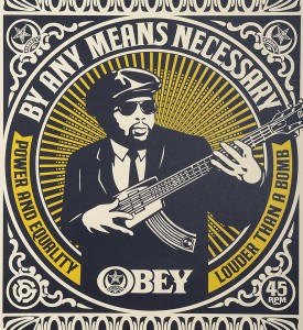 Shepard Fairey Obey Giant By any means necessary set screen print artwork serigraphie oeuvre art 2007 detail 1