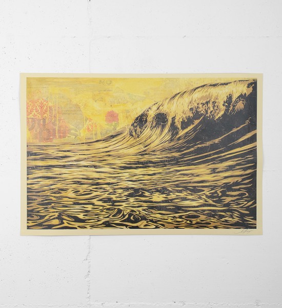 Entitled "Dark wave", this offset print by Shepard Fairey (Obey) is an open edition. Made in 2017, it is signed by the artist. Format : 24 x 36 inches (60,9 x 91,4 cm). The work is sold unframed.