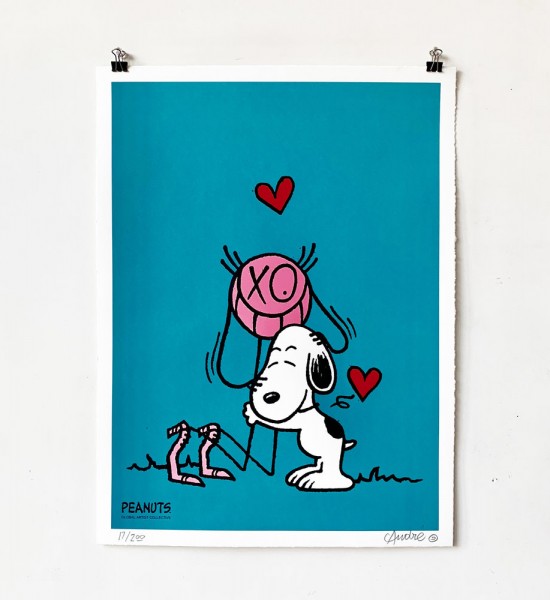 andre saraiva Snoopy art screen print artwork blue serigraphie oeuvre bleu