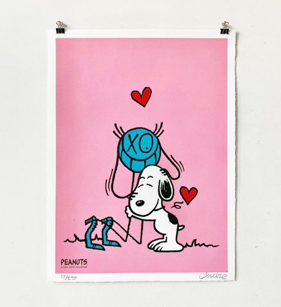 andre saraiva Snoopy art screen print artwork pink serigraphie oeuvre rose