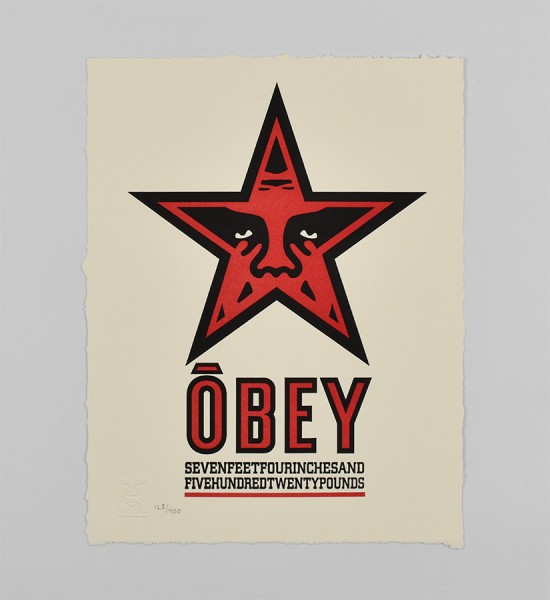 shepard fairey obey star letterpress