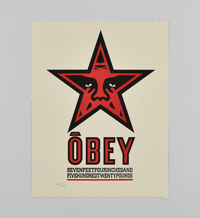 Obey star letterpress